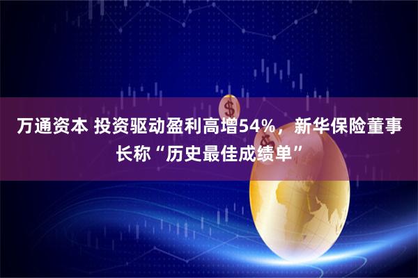 万通资本 投资驱动盈利高增54%，新华保险董事长称“历史最佳成绩单”
