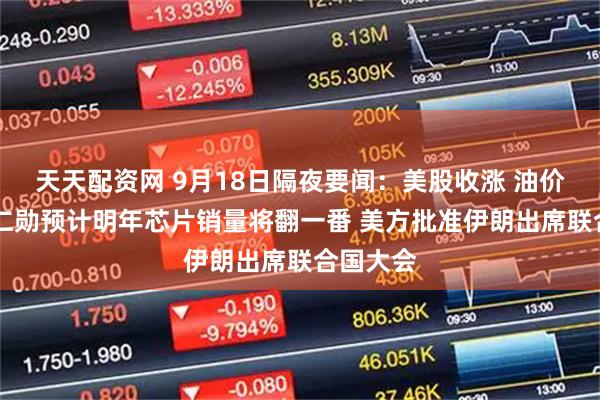 天天配资网 9月18日隔夜要闻：美股收涨 油价微跌 黄仁勋预计明年芯片销量将翻一番 美方批准伊朗出席联合国大会