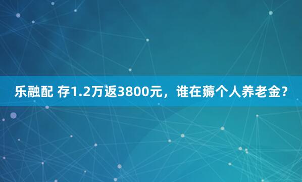 乐融配 存1.2万返3800元，谁在薅个人养老金？