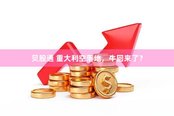 贝股通 重大利空落地,牛回来了?